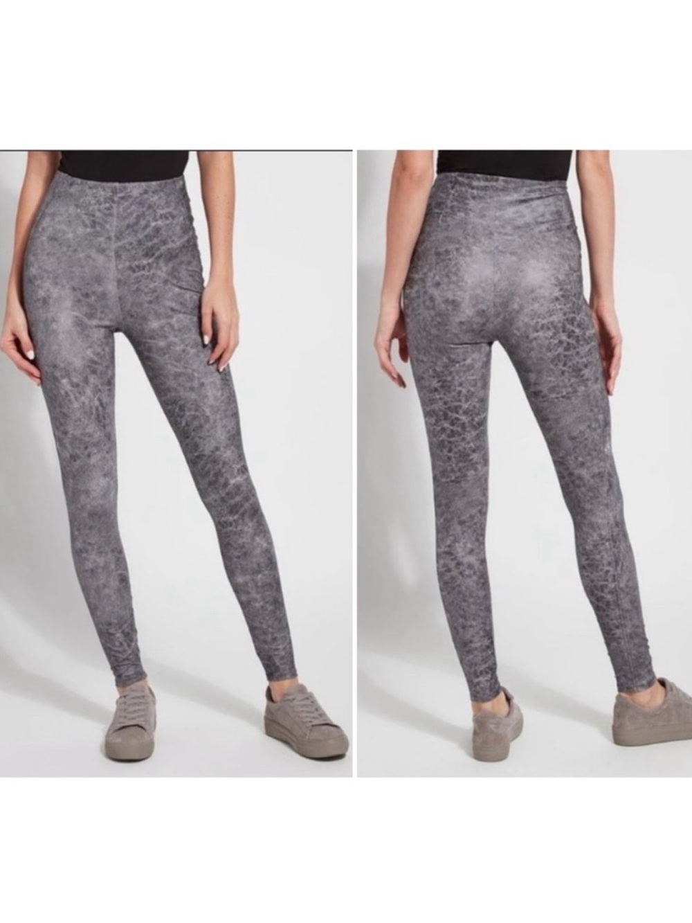 Lyssé Matilda Foil Leggings Distressed Grey Size Medium
